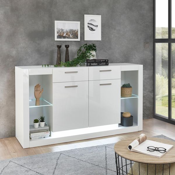 Sideboard Home Affaire "Meran", Weiß, B:150Cm H:83Cm T:43Cm, Sideboards, Sideboard, Breite Ca. 150 Cm-image