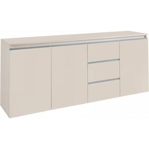 Sideboard Home Affaire "Magic, Kommode, Schrank, Stauraumschrank", Kaschmir Matt, B:200Cm H:81Cm T:40Cm, Sideboards, Sideboard, Mit 3 TüRen,3 SchubkäSten Und Aluminiumgriff, (B/T/H) 200X40X81 Cm-image