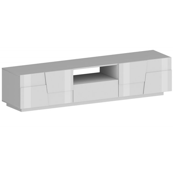 Lowboard Home Affaire "Pongo", Weiß (Weiß Hochglanz), B:220Cm H:46Cm T:44,2Cm, Holzwerkstoff, Sideboards, Lowboard-image