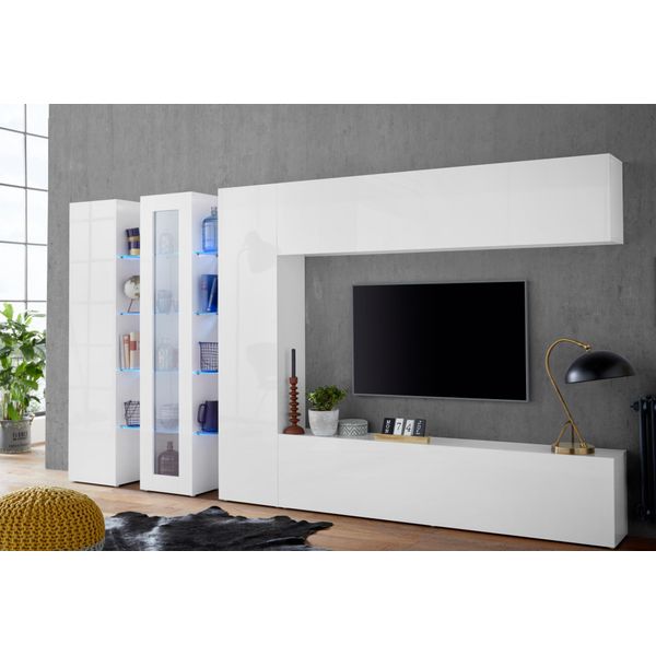 Lowboard Home Affaire "Maruska", Weiß (Weiß Hochglanz), B:180Cm H:40Cm T:30Cm, Sideboards, Lowboard-image