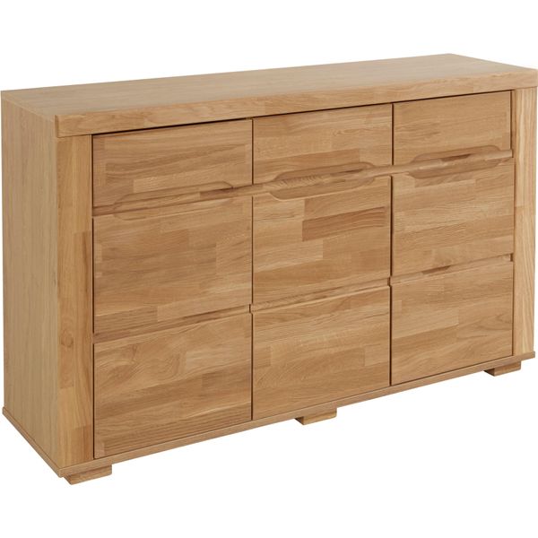 Sideboard Otto Home "Denis", Braun (Eiche Teilmassiv), B:140Cm H:85Cm T:40Cm, Sideboards, Sideboard, Breite 140 Cm-image