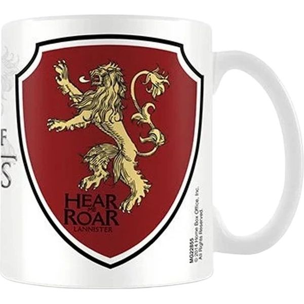 Game Of Thrones - Tazza Da Caffè, "Lannister"", Ceramica, 325Ml SG38409 (Taglia Unica) (Bianco/Rosso/Oro)"-image