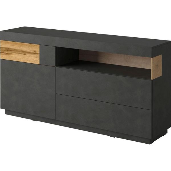 Sideboard Otto Home "Silke", Grau (Anthrazit Matera, Votaneichefarben), B:169Cm H:84,5Cm T:40Cm, Sideboards, Sideboard, Breite 169 Cm-image