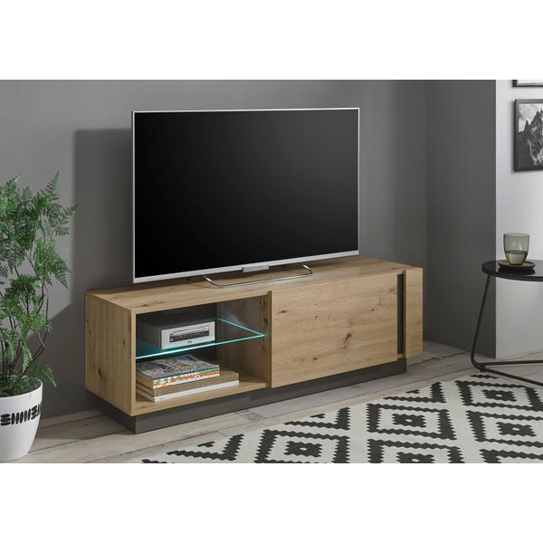 Lowboard Home Affaire "Clair Lowboard 31", Braun (Eiche Artisan), B:138Cm H:46Cm T:40Cm, Sideboards, Lowboard, Breite 138 Cm-image