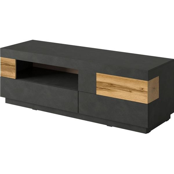 Lowboard Otto Home "Silke", Grau (Anthrazit Matera, Votaneichefarben), B:160Cm H:54Cm T:50Cm, Sideboards, Lowboard, Breite 160 Cm-image