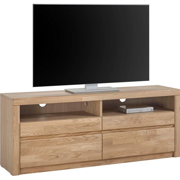 Lowboard Otto Home "Silkeborg", Braun (Eiche Teilmassiv), B:140Cm H:55Cm T:35Cm, Holz Teilmassiv, Sideboards, Lowboard, Breite 140 Cm-image