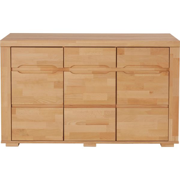 Sideboard Otto Home "Denis", Beige (Kernbuche Teilmassiv), B:140Cm H:85Cm T:40Cm, Sideboards, Sideboard, Breite 140 Cm-image