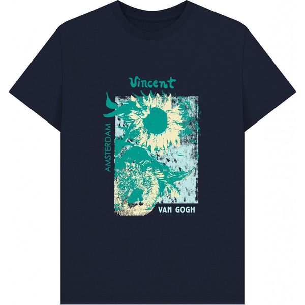 Apoh - Maglietta "Sunflowers"" Per Uomo/Donna Unisex PN1576 (M) (Blu Scuro)"-image