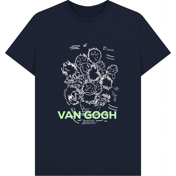 Apoh - Maglietta "Sunflowers Scribble"" Per Uomo/Donna Unisex PN1565 (S) (Nero)"-image