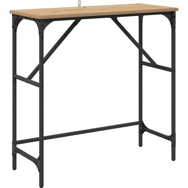 Syfax™ Tavolo Consolle Rovere Artigianale 75 X 32 X 75 Cm-image