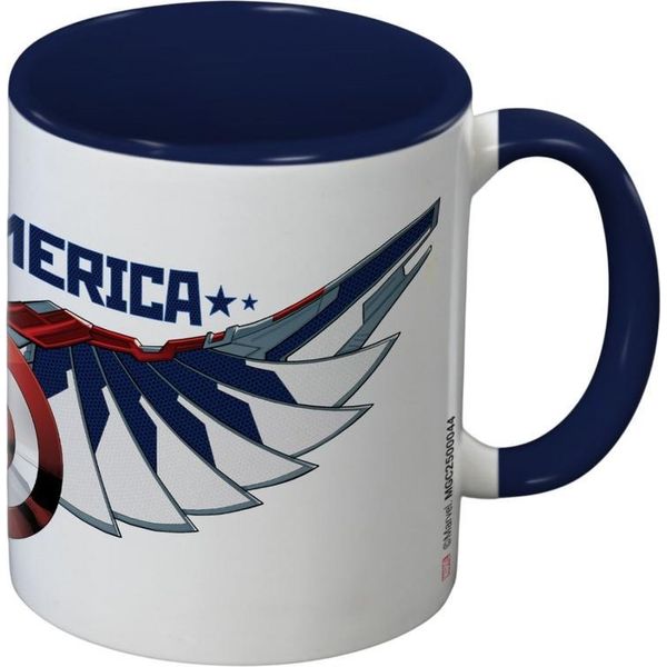 Captain America - Tazza Da Caffè "Shield"", Interno Bicolore PM12436 (Taglia Unica) (Bianco/Blu Scuro)"-image