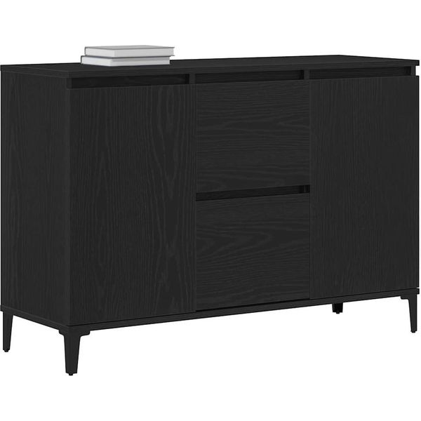 Syfax™ Credenza Rovere Nero 104 X 35 X 70 Cm Legno Multistrato-image