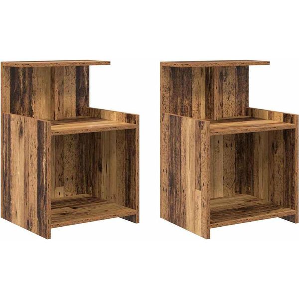 Syfax™ Armadio Da Notte 2 Pcs Legno Vecchio 40 X 35 X 60 Cm-image