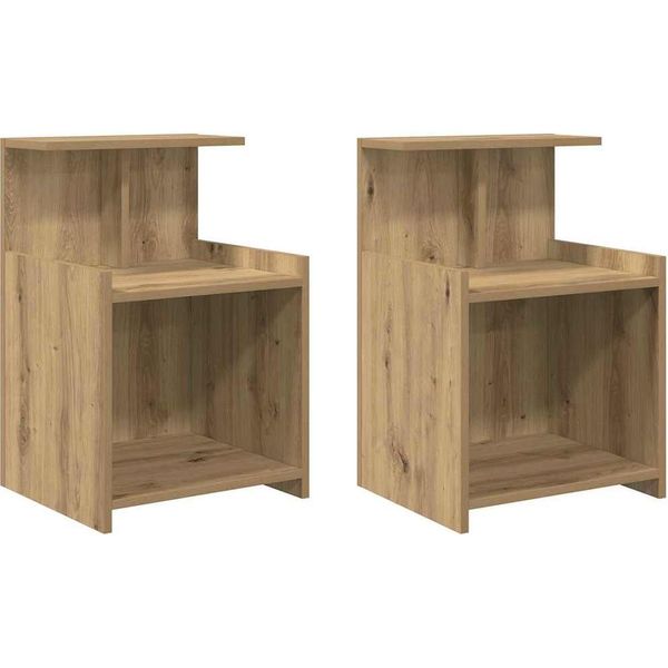Syfax™ Armadio Da Notte 2 Pcs Rovere Artigianale 40 X 35 X 60 Cm-image