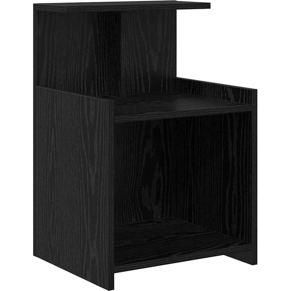 Syfax™ Armadio Da Notte Rovere Nero 40 X 35 X 60 Cm Legno Multistrato-image