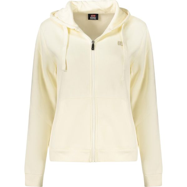 Felpa Con Cappuccio A Maniche Lunghe Da Donna, Bianca Con Tasche E Zip-image