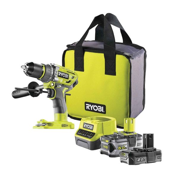 Ryobi Trapano A Percussione A Batteria R18PD7-202B One+ Avvitatore A Batteria, Trapano Con Batteria E Caricabatteria, 18V-image