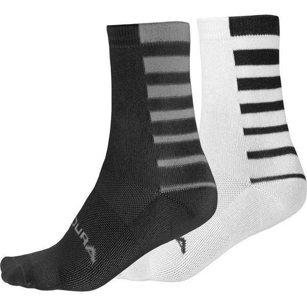 Calzini Coolmax (Fibre Di Poliestere) Stripe E1264 Twin Pack - 2 Paia, Nero - Taglia L-XL (42,5-47)-image