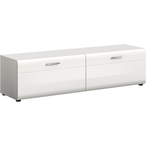 Lowboard Home Affaire "Florenz, Hochwertige Mdf-Front,RillenfräSung, 2 Klappen", Weiß (Weiß Hochglanz Tiefzieh), B:160Cm H:41Cm T:40Cm, Sideboards, Lowboard, Lowboard, Tv-Unterschrank, Tv-Lowboard-image