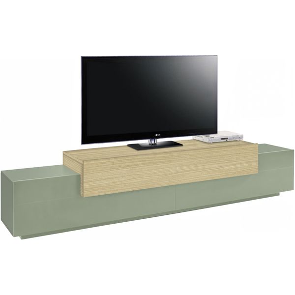Lowboard Home Affaire "Coro,Lowboard,Tv-Kommode,Tv-MöBel,Tv-Bank", GrüN (Eiche Chopin, Salbei), B:240Cm H:51,6Cm T:45Cm, Sideboards, Lowboard, Mit 3 Klappen, (B/T/H) 240X45X51,6 Cm-image