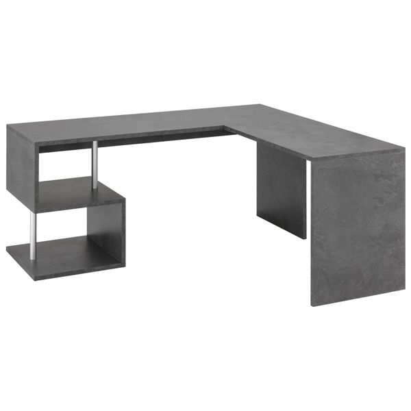 Eckschreibtisch Home Affaire "Esse, Schreibtisch Im Modernen Design", Grau (Schiefer), B:180Cm H:75Cm T:160Cm, Tische, Eckschreibtisch, Mit Oder Ohne Monitoraufsatz Breite 180/160 Cm, "Made In Italy"-image