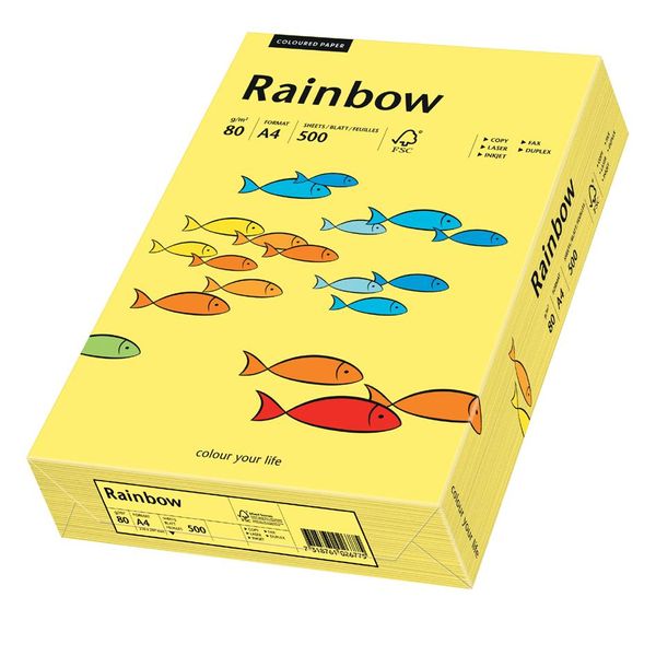 Papyrus Carta Multifunzione Rainbow A4 80 G/M² Giallo 500 Fogli-image