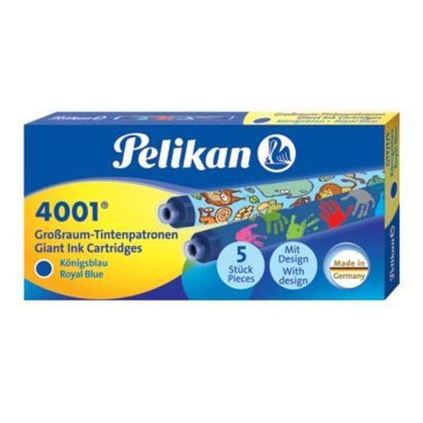 Pelikan® 338236 Cartuccia D'inchiostro 4001® GTP/5, Blu Reale, Astuccio Con 5 Cartucce Stampate A Colori-image