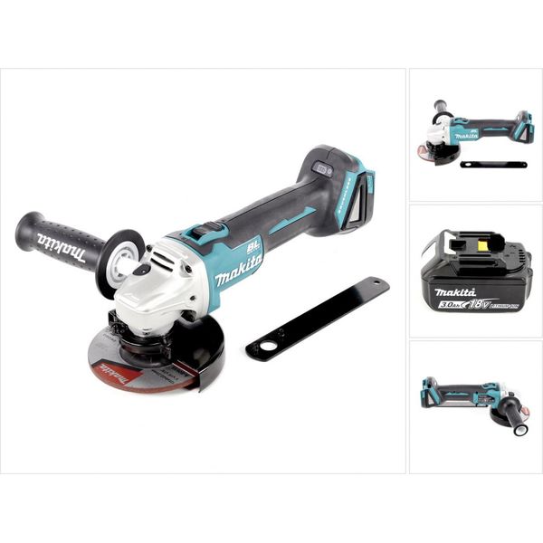 Makita Dga 506 F1 Smerigliatrice Angolare A Batteria 18V 125Mm Brushless + 1X Batteria 3,0Ah - Senza Caricatore-image