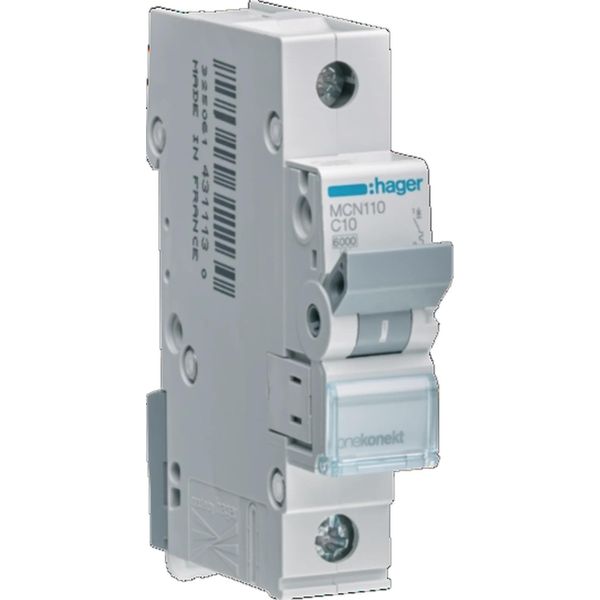 Interruttore Hager Ls 1 Polo 6Ka Caratteristica C 10A Hager MCN110-image