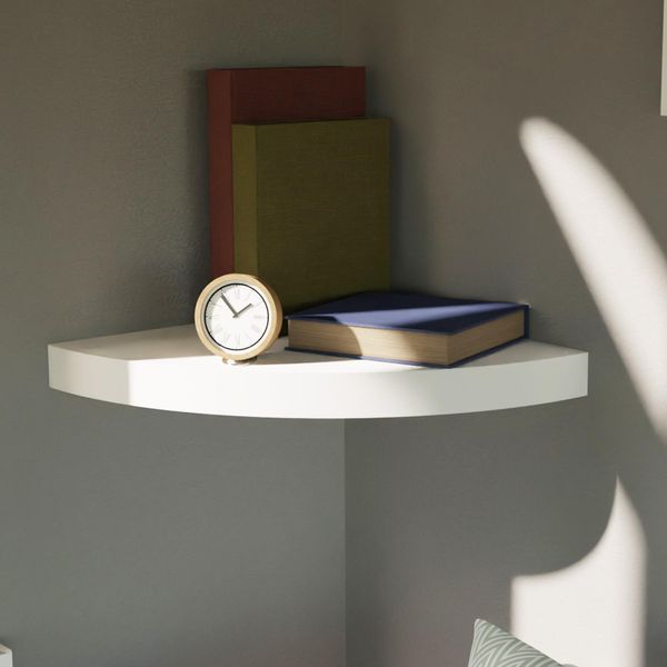 Scaffale Ad Angolo Scaffale A Muro Scaffale Per Libri Scaffale Galleggiante Scaffale Bianco Mdf 30X30Cm-image