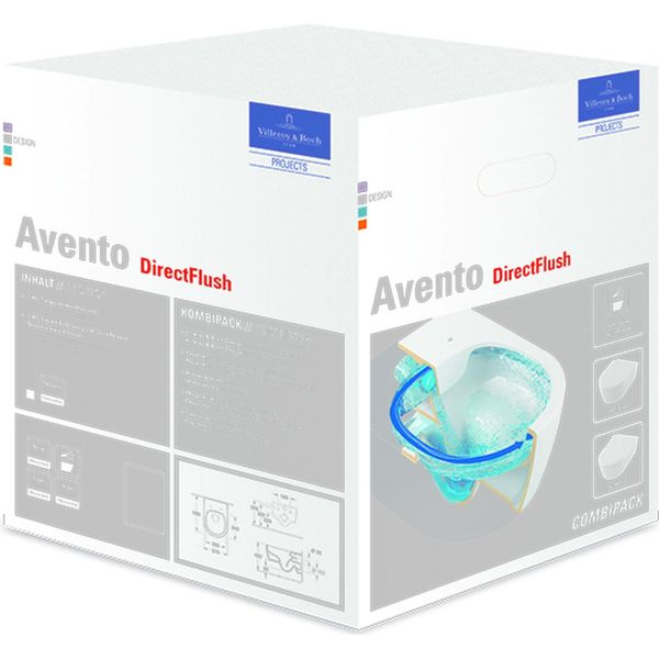 Villeroy & Boch Avento Combi-Pack Wc Di Lavaggio, Senza Bordo + Sedili Per Wc, Bianco-image