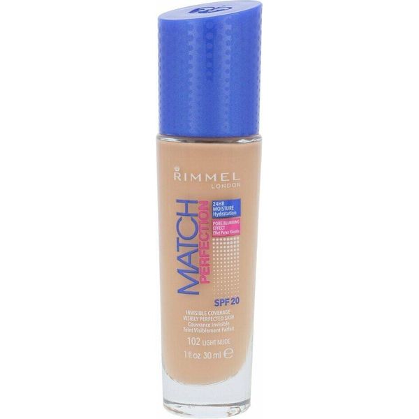 Rimmel Match Perfection Complexion Matching Foundation 102 Light Nude SPF20, 30Ml-image