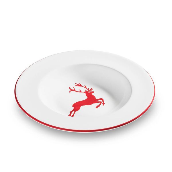 Gmundner Ceramica Rosso Rubino Cervo Piatto Fondo Gourmet (Ø 24 Cm)-image