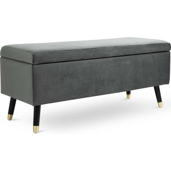 Homdotcom Homdotcom Panca Con Vano Portaoggetti, Grigio Antracite-image