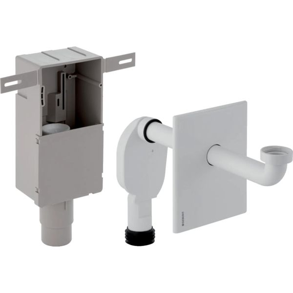 Geberit Up Sifone Per Lavabo Uscita Orizzontale, Piastra Di Copertura, Cromo-image
