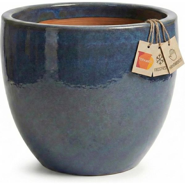 Fioriera "Eggpot"" Grigio Scuro – Ø 29 Cm – Vaso In Ceramica Panciuto Resistente Al Gelo"-image