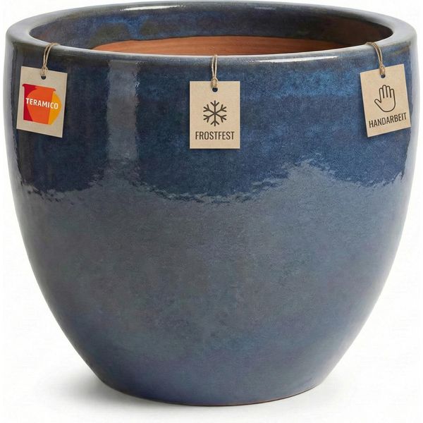 Fioriera "Eggpot"" Grigio Scuro – Ø 21 Cm – Piccolo Vaso In Ceramica Resistente Al Gelo"-image