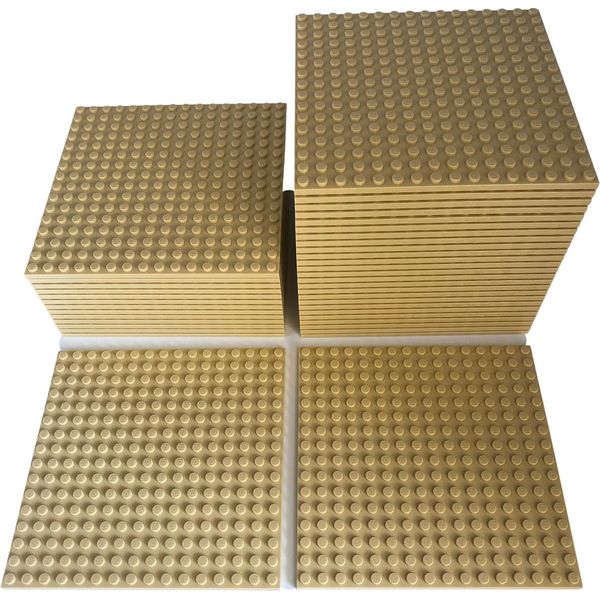 Lego® 16X16 Piastre Da Costruzione Beige Chiaro Costruibili Su Entrambi I Lati - 91405 Nuovo! Quantità 16X-image