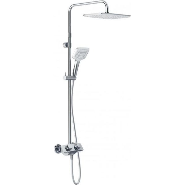 Kludi Cockpit Explorer Thermostat Dual Shower System, Douche De TêTe RéGlable En Hauteur Et Orientable, Chrome, 8005005-00, 8005005-00-image