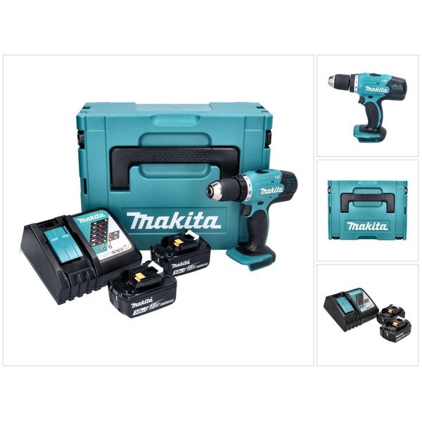 Trapano A Batteria Makita Ddf 453 Rfj 18 V 42 Nm + 2X Batteria 3,0 Ah + Caricabatterie + Makpac-image