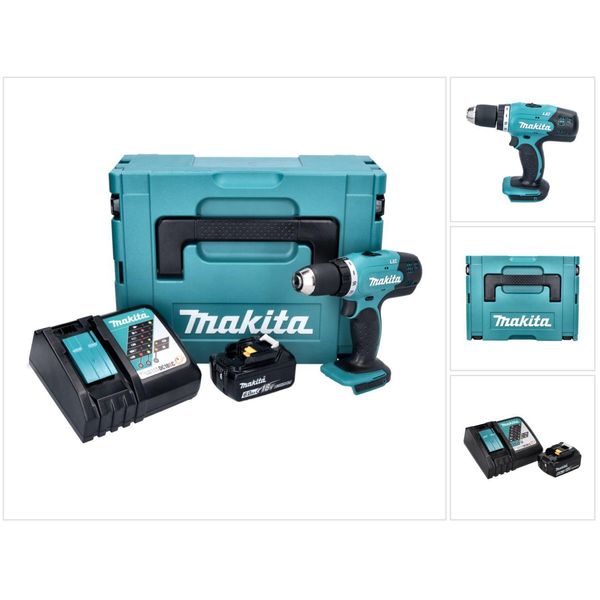 Makita Ddf 453 RG1J Trapano A Batteria 18 V 42 Nm + 1X Batteria 6,0 Ah + Caricabatterie + Makpac-image