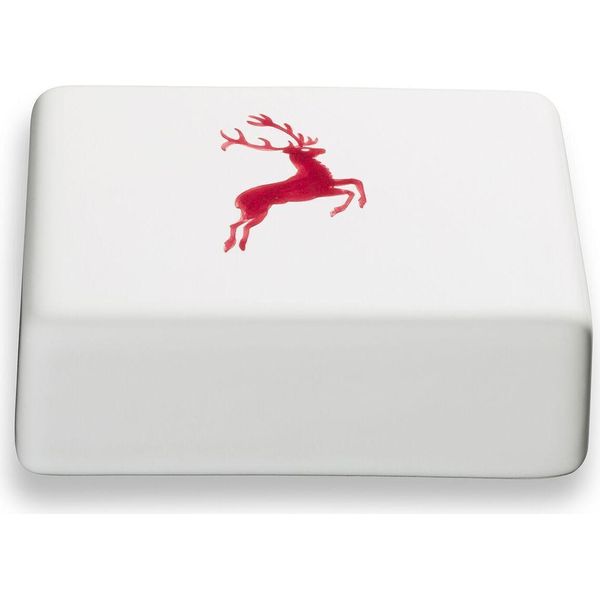 Gmundner Keramik Bordeauxr. Cervo, Parte Superiore Del Piatto Da Burro-image