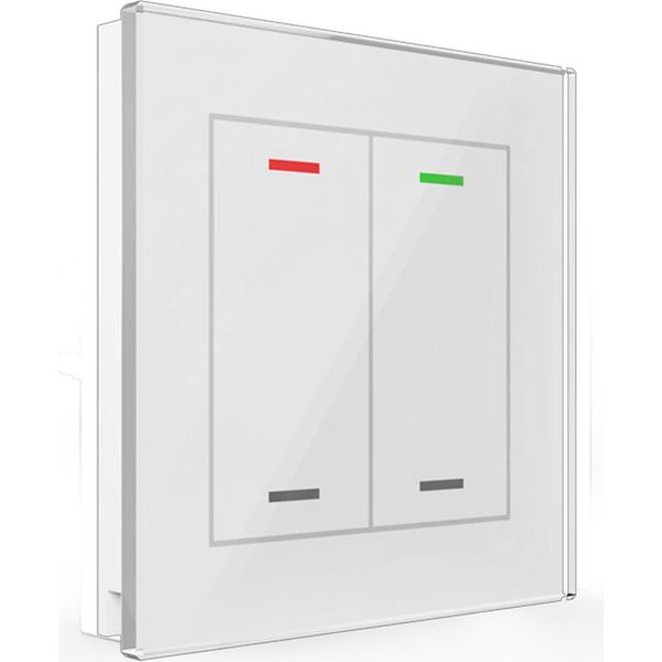 Mdt Knx Glastaster Ii Light 2Fach Rgbw, Glas Weiß, Neutral-image