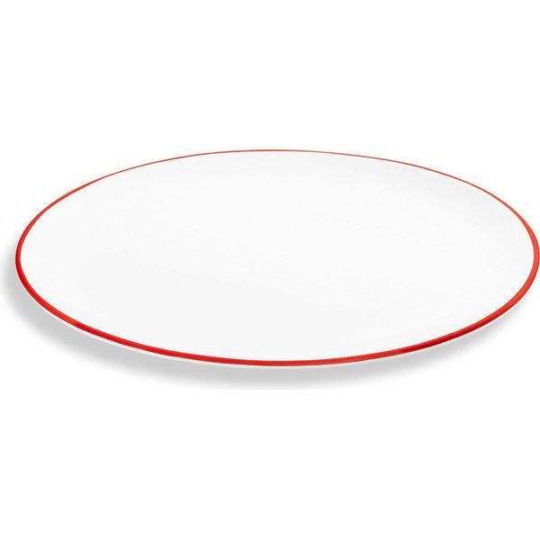 Gmundner Keramik Piatto Ovale Con Bordo Rosso Rubino (33X26 Cm)-image