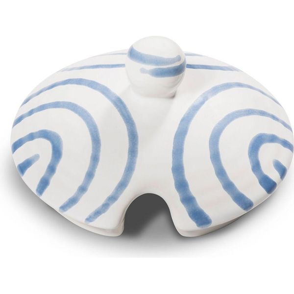 Ceramica Gmundner Blu Fiammato, Parte Superiore Zuccheriera Con Taglio-image