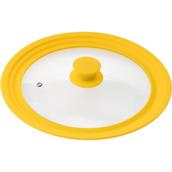 Bremermann Coperchio Universale Per Barattoli Con Bordo In Silicone, 24/26/28 Cm, Medio, Giallo-image