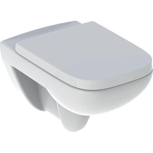 Geberit Renova Plan Set WWC-T T54Cm Bianco Senza Bordo, Con Sedile Wc Absa Qr-image