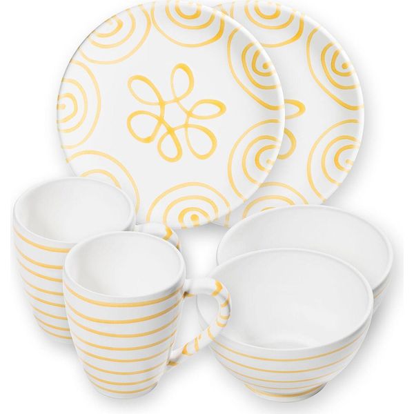 Ceramica Gmundner Giallo Fiammato, Colazione Per 2 Tazze-image