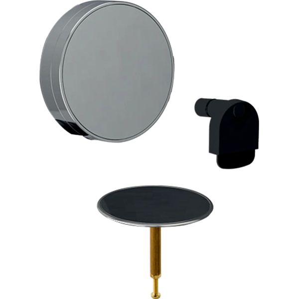 Set Di Scarico Per Vasca Da Bagno Prefabbricato Geberit, Diviso D52Mm, Con Letto Girevole E Ingresso, Nero Opaco-image