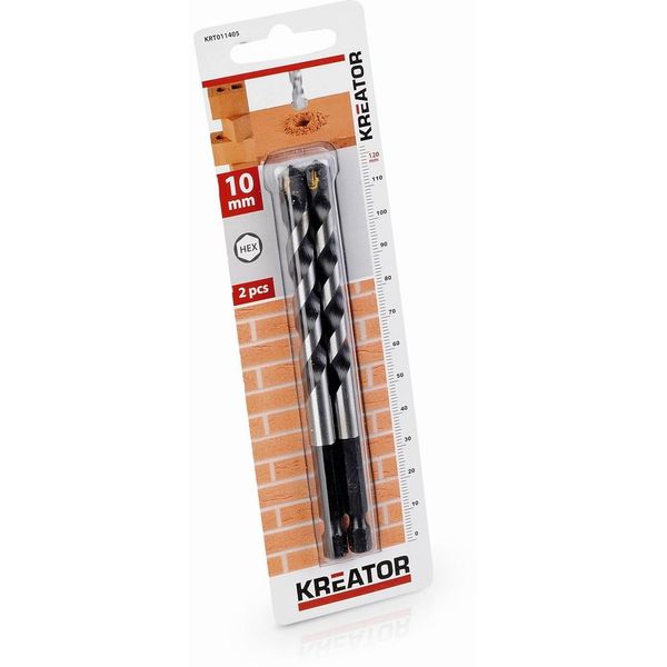 Kreator KRT011405 - 2 Pezzi Di Punte Hex Per Pietra E Muratura 10 X 120 Mm-image